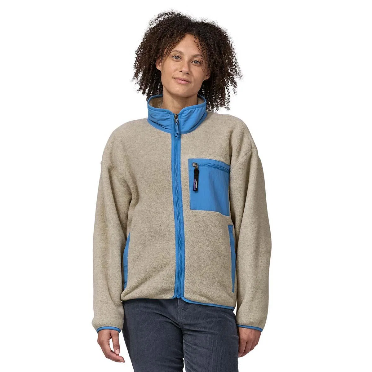 Куртка флисовая с длинным рукавом Patagonia, Oatmeal Heather W/Blue Bird