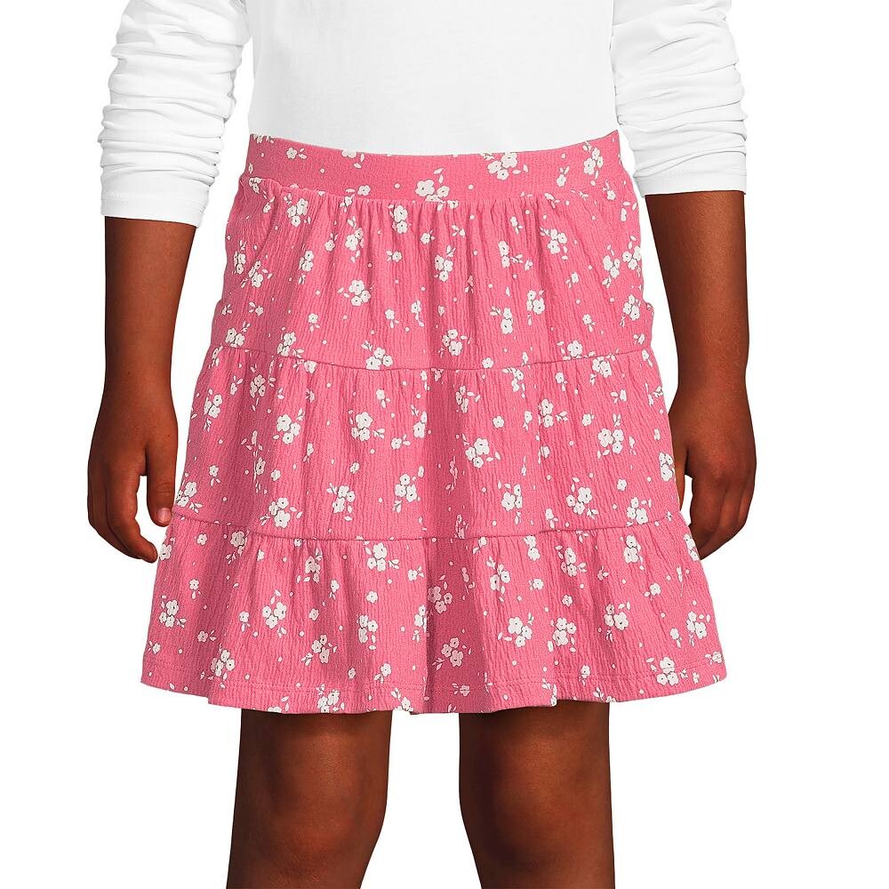 

Газоновая многоярусная юбка Lands' End для девочек 2–16 лет, цвет Rouge Pink Floral