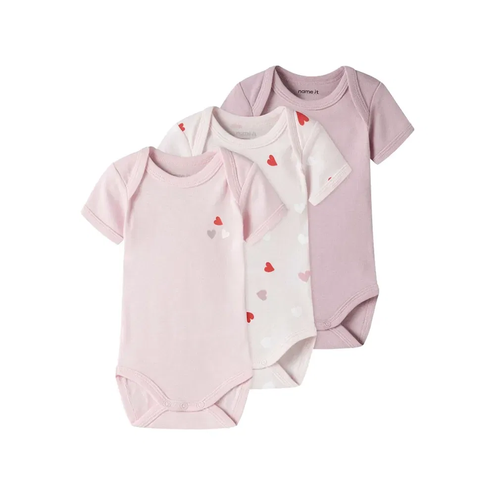 Детское боди для девочек с коротким рукавом Carinaria Heart Name it, Pink