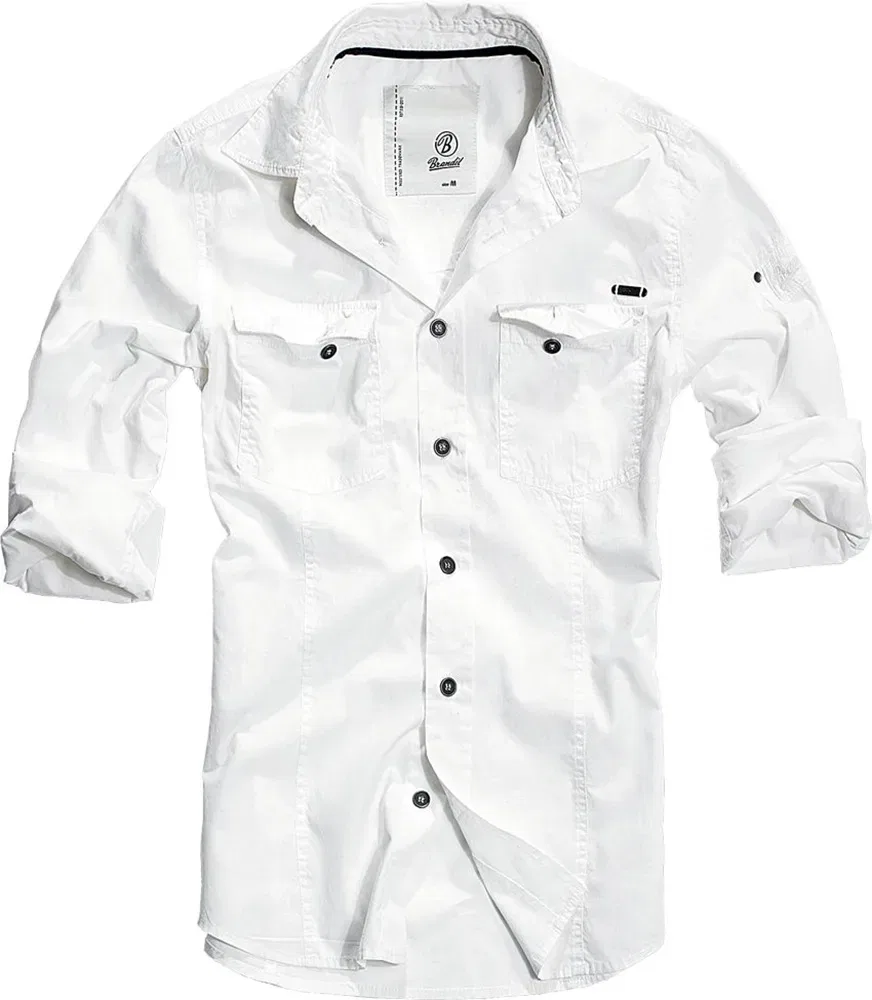 Мужская рубашка Slim Fit с длинным рукавом Brandit, White — фото 2