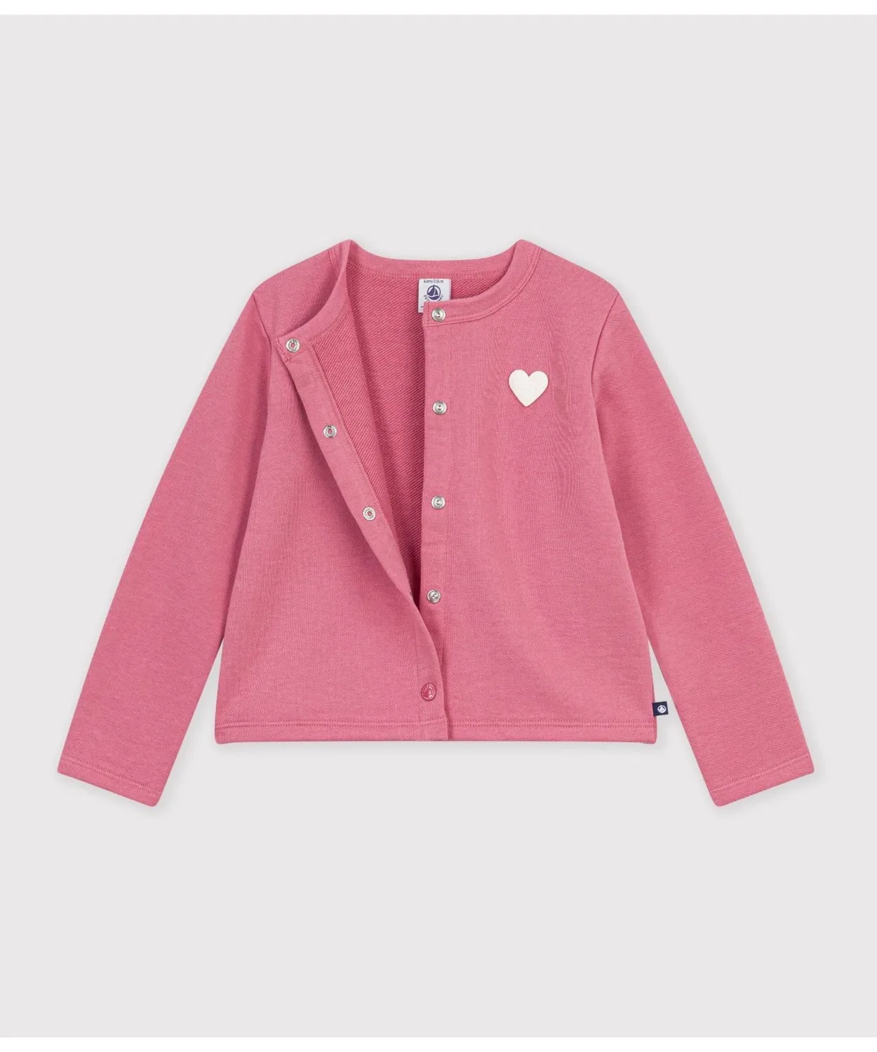 Детский кардиган из футера с принтом PETIT BATEAU, Розовый — фото 2