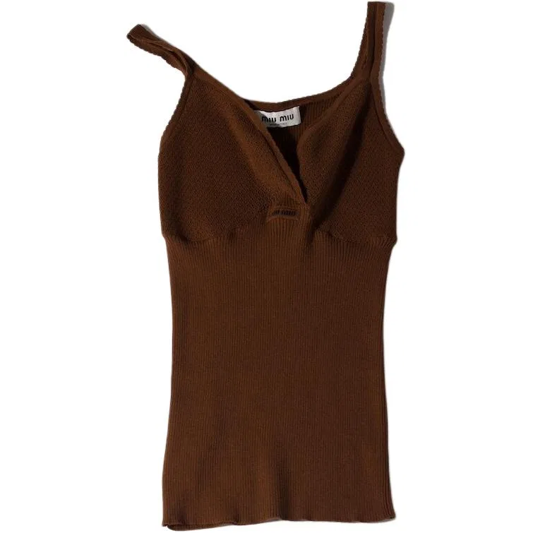 Топ Camisole Moderate Straight Fit, Brown, MIU MIU