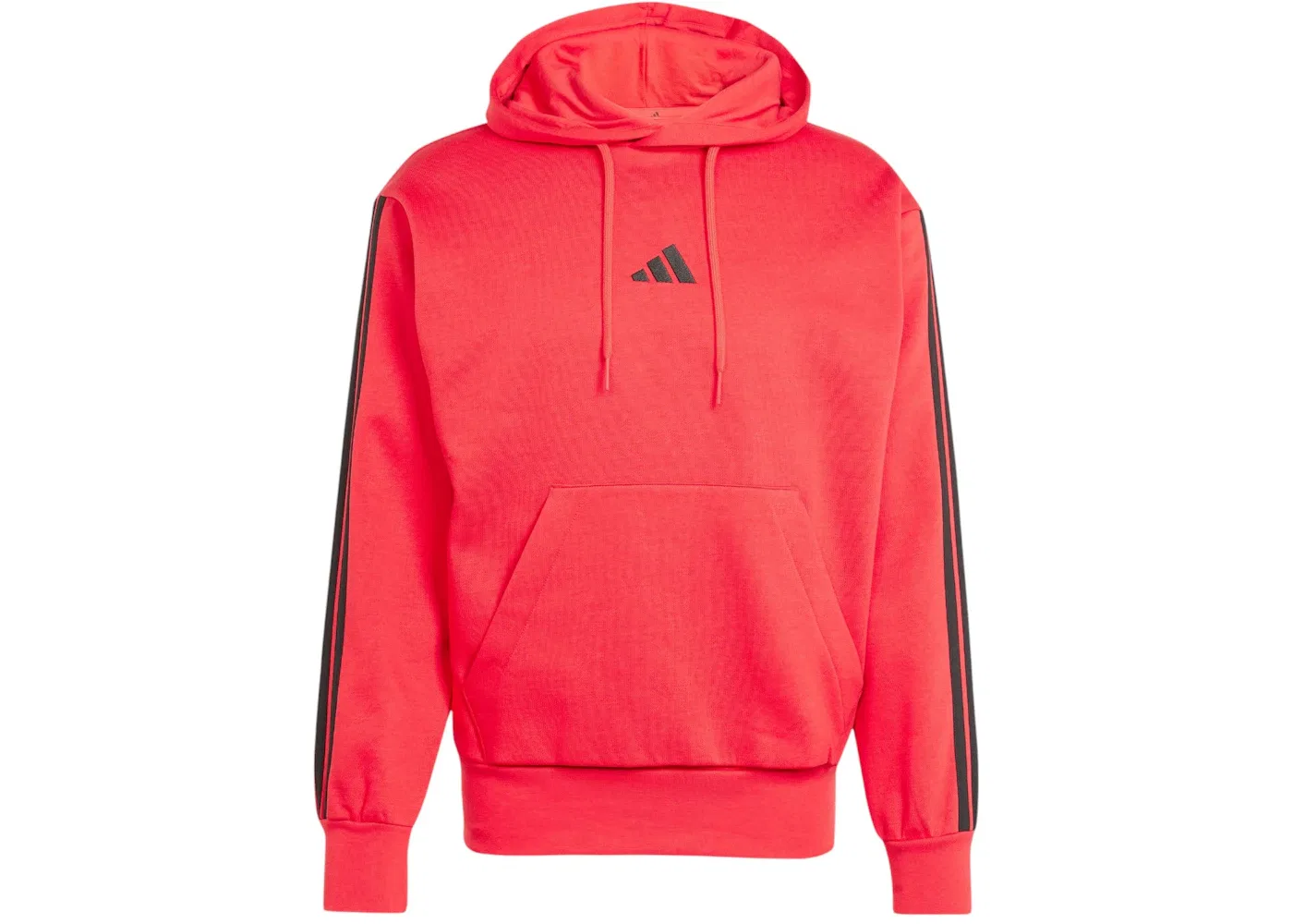 Мужская худи на молнии с принтом Essentials 3-Stripes Adidas, Pure Ruby Black