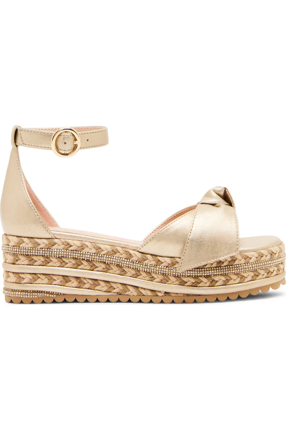 Детские сандалии на платформе с ремешком на щиколотке Lucille Steve Madden, Gold — фото 2