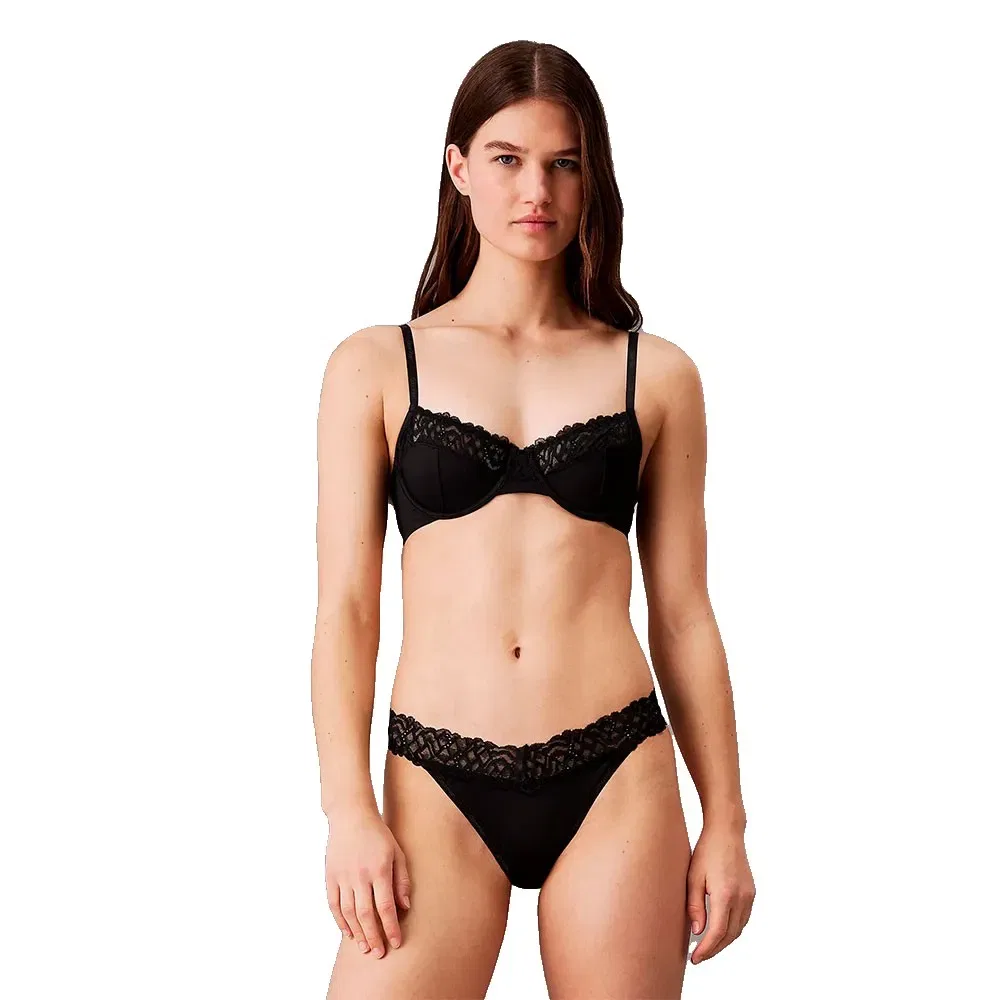 Женский бюстгальтер-балконет с мягкой чашкой CK Attraction Calvin klein, Black — фото 3