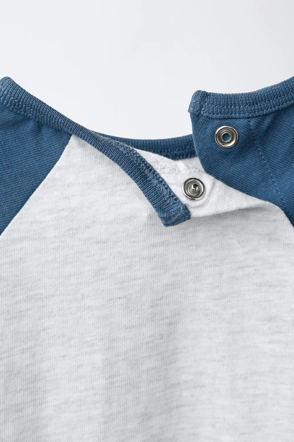 Футболка с контрастными рукавами реглан ZARA, Blue/White — фото 4