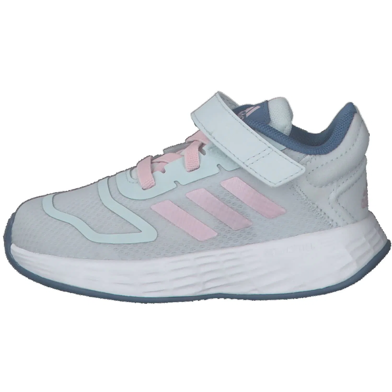 Детские кроссовки для мальчиков с шнуровкой Duramo 10 El I Adidas, Blue Tint Clear Pink Altered Blue — фото 2