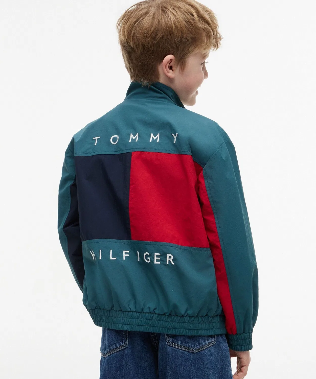 Детская куртка-бомбер с принтом флага TOMMY HILFIGER, Navy