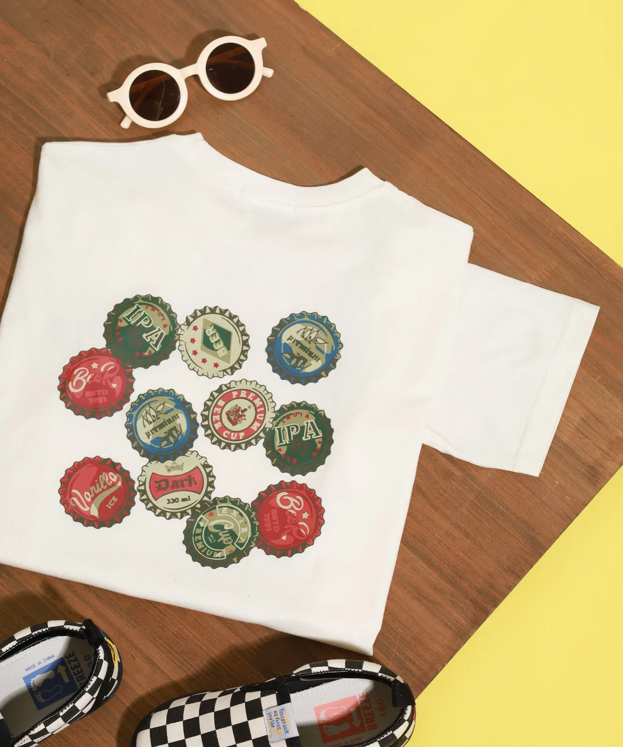 Детская футболка с принтом Sticker Design BIG T FUNALIVE, White