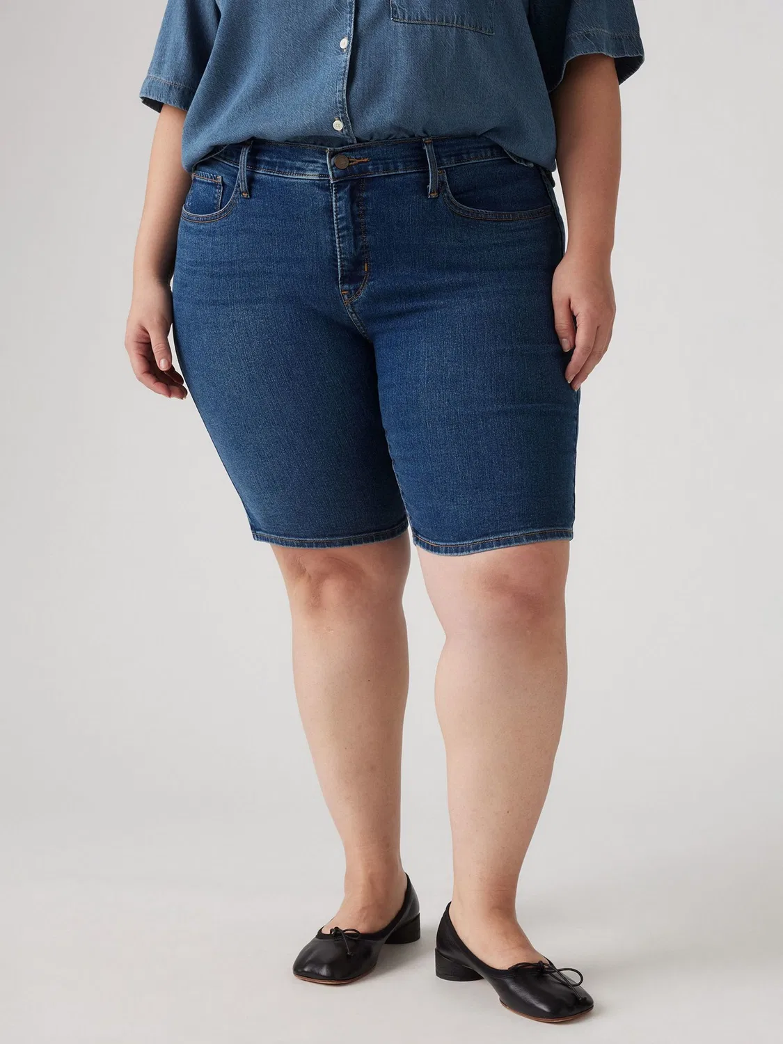 Шорты бермуды shaping, clever girl blue Levi's, синий