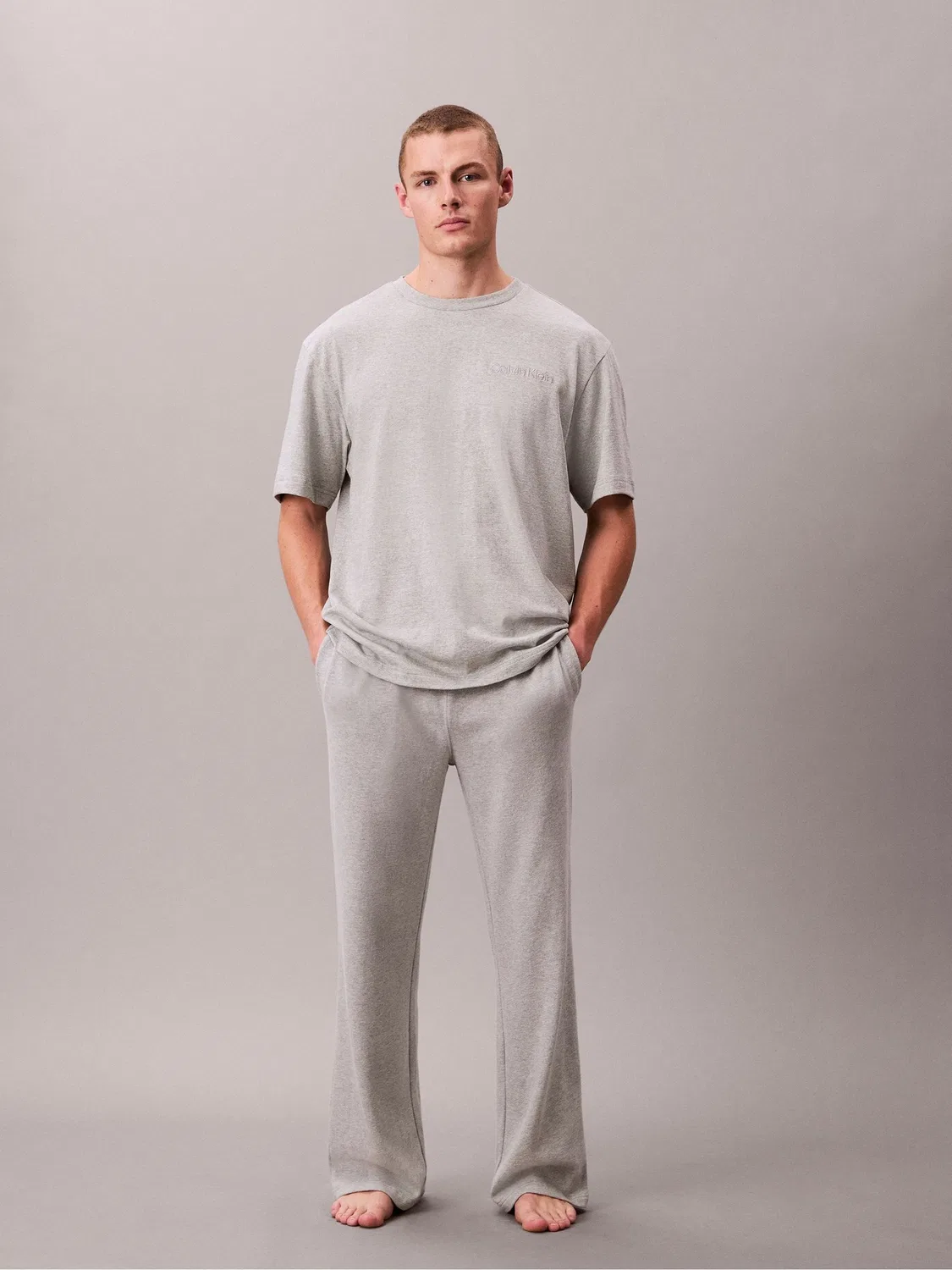 Пижамные брюки, мягкий джерси Calvin Klein, серые