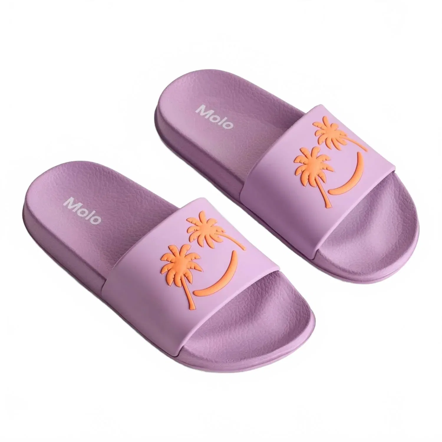 Детские сланцы с широким ремешком и улыбающимся лицом Zhappy Molo, Crocus Petal — фото 2