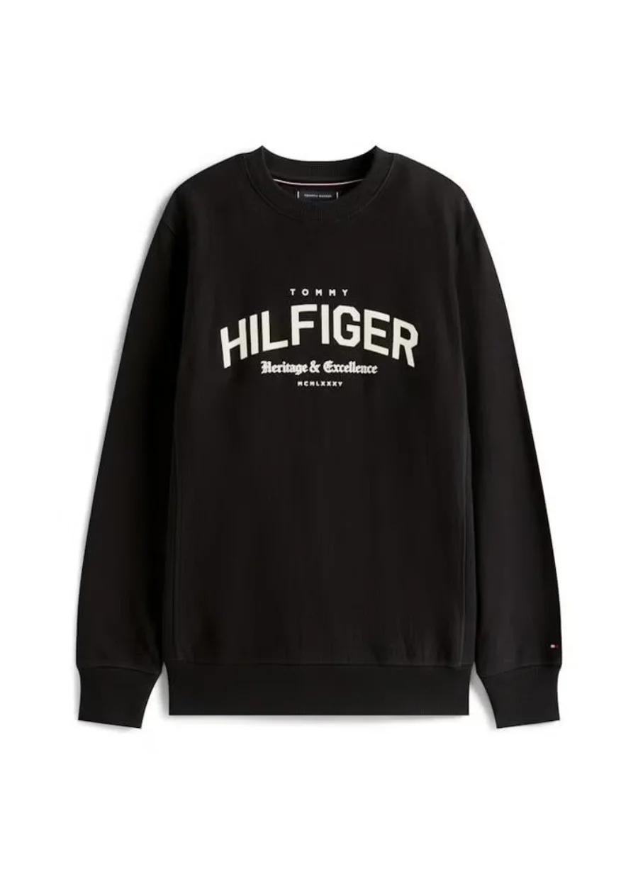 Свитшот Tommy Hilfiger Arch Logo, черный — фото 3