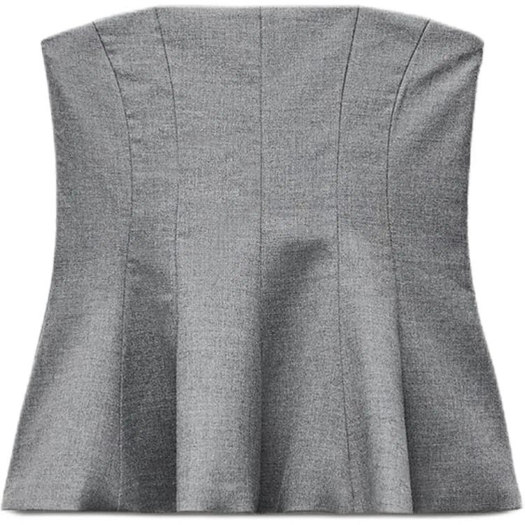 Женский топ без бретелек ZARA, Серый