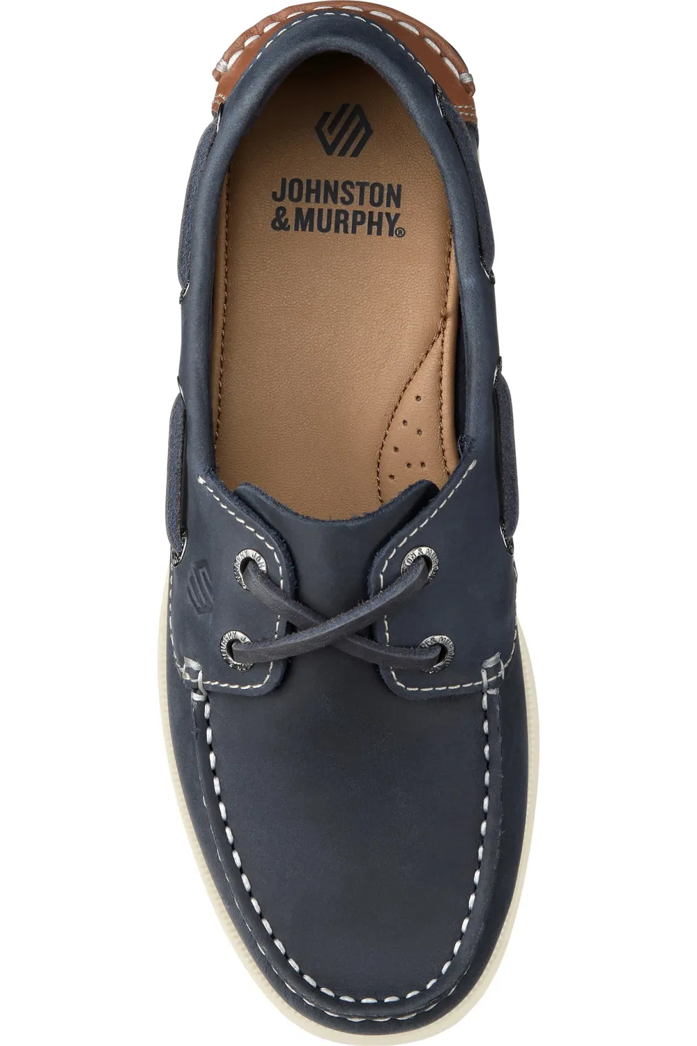 Детские туфли мокасины на шнуровке Zeke Johnston & Murphy, Navy Oiled Nubuck — фото 4