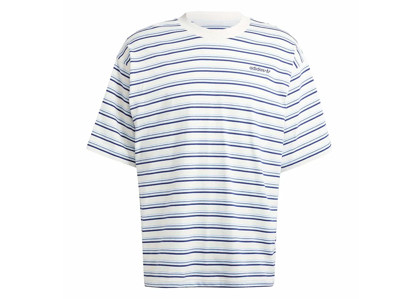 Мужская футболка с принтом 80s Loose Striped Tee Adidas, цвет Off White