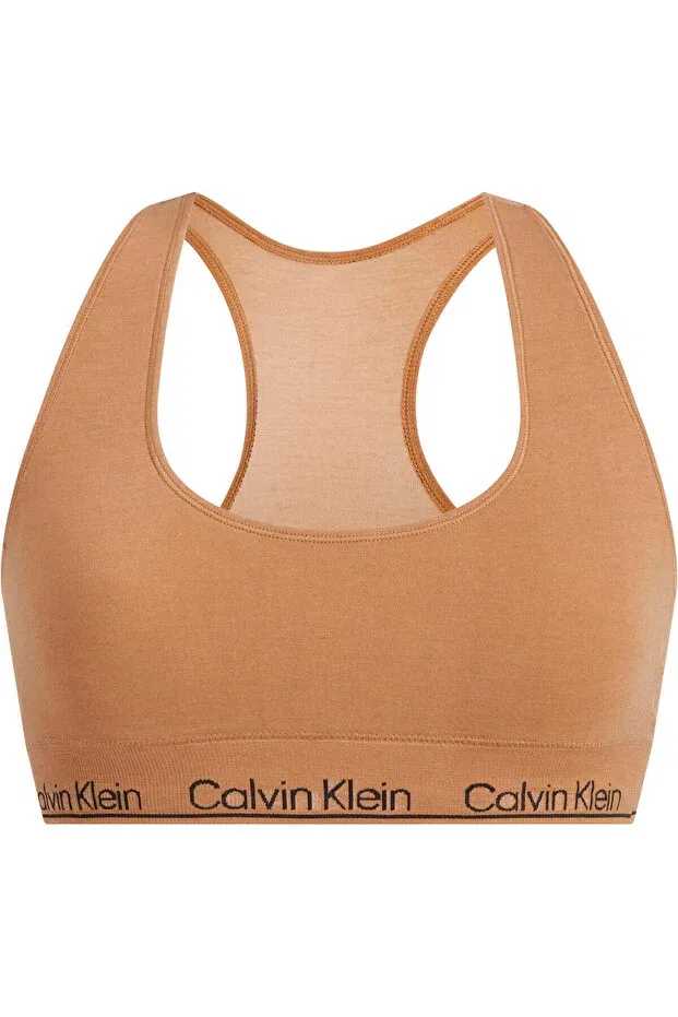 Женская бралетте с принтом Racerback Calvin Klein, Beige — фото 2