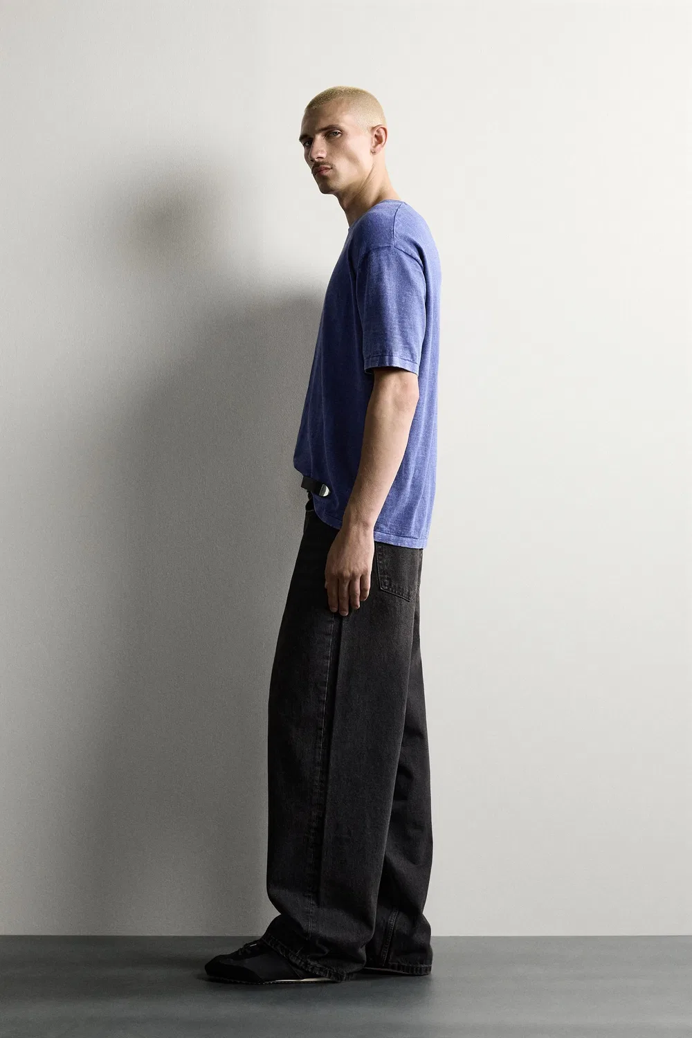Футболка из текстурированного вяза ZARA, Bluish — фото 4