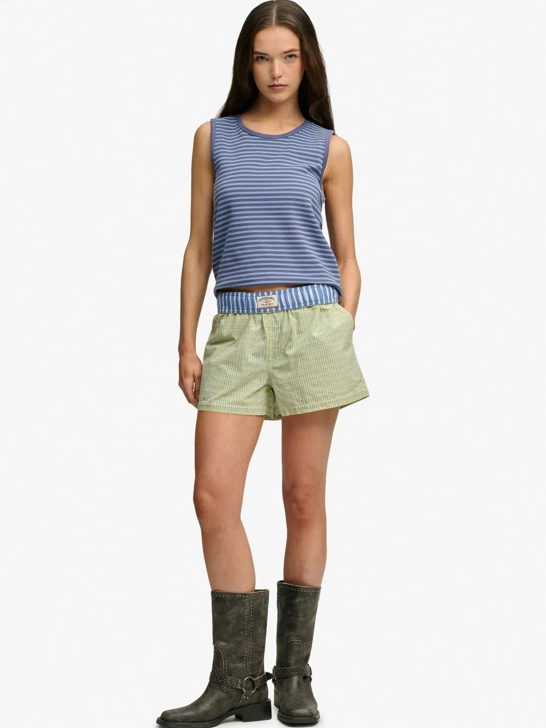 Шорты прямого кроя Superdry, Green/Blue