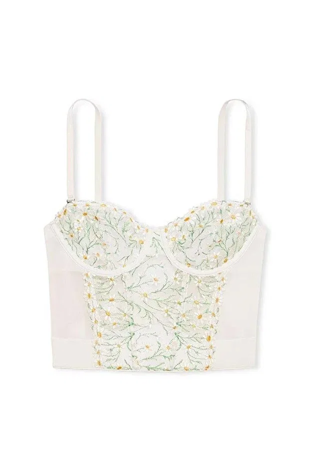 Женское бюстье без бретелек с вышивкой Daisy Chain Embroidered Victoria'S Secret, White Daisies — фото 3