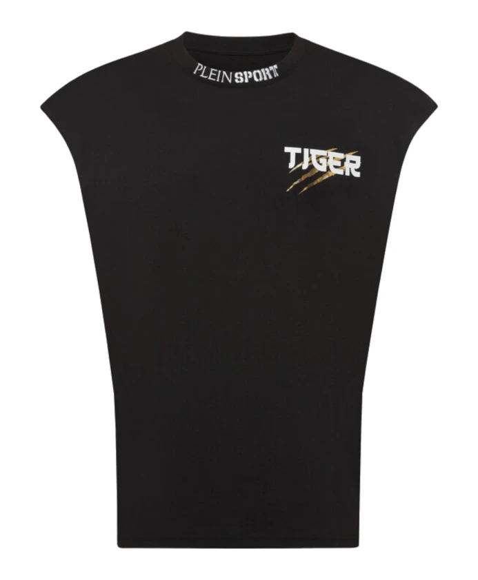 

Черная майка, спортивный стиль Plein Sport, черный