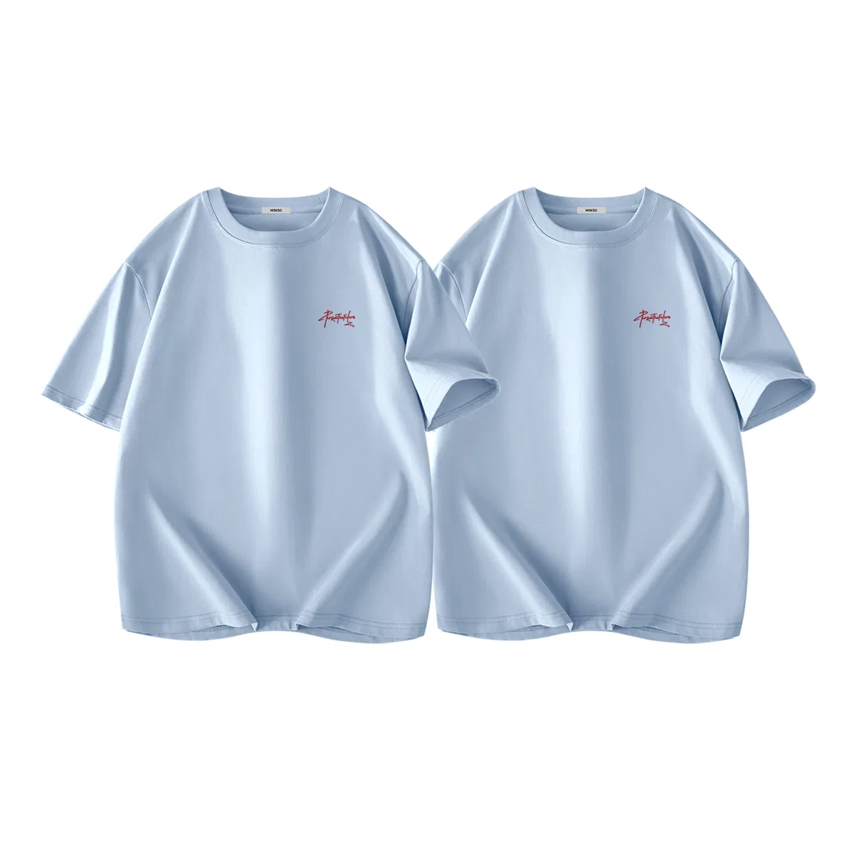 Футболка детская Trendy Letter Chest Logo MINISO, Glacier Blue