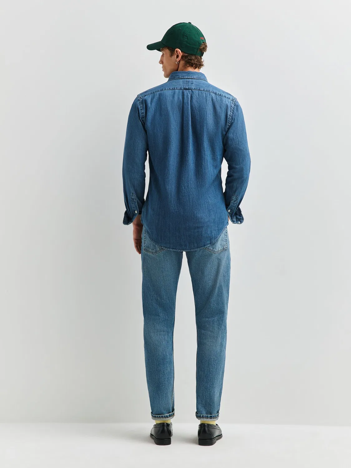 Рубашка Oxford, Custom Fit Polo Ralph Lauren, Mid Denim Blue — фото 4