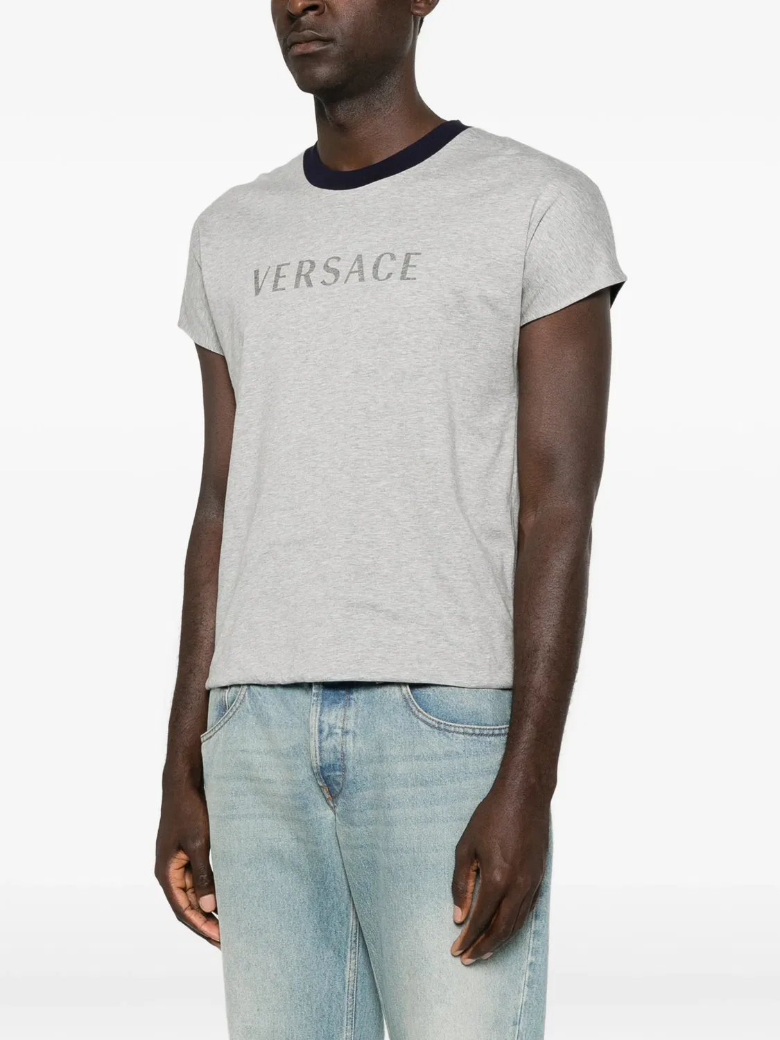 Versace Футболка двусторонняя хлопковая - серый — фото 2
