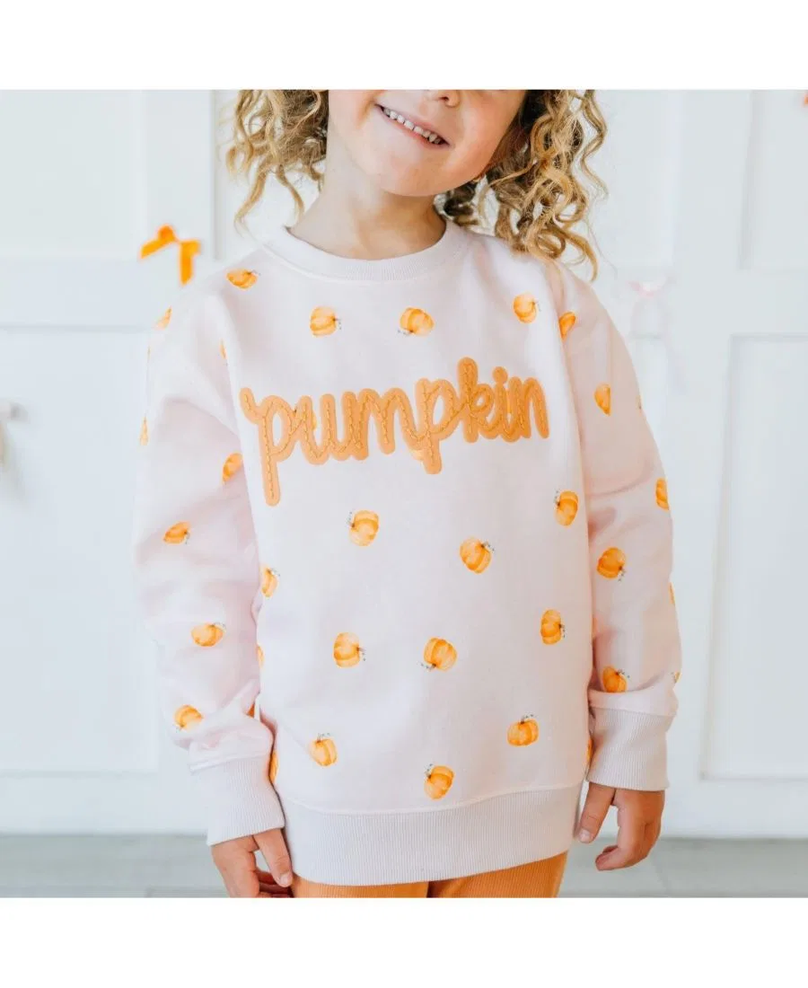 Свитшот с принтом Pumpkin Stitch Patch Sweet Wink, Ballet Pink — фото 3