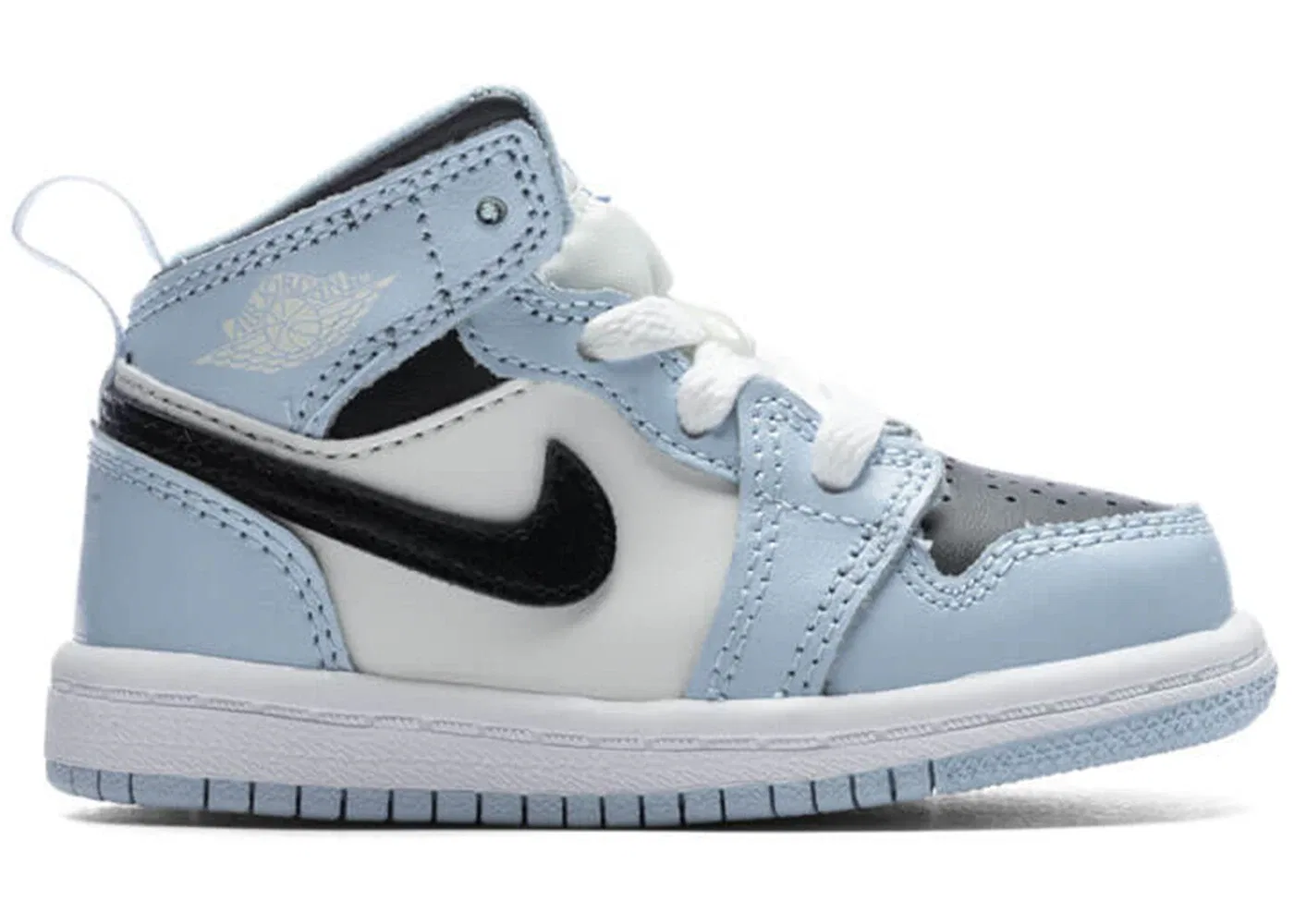 Детские кроссовки с высоким берцем Jordan 1 Mid Jordan, Ice Blue/Black-Sail-White
