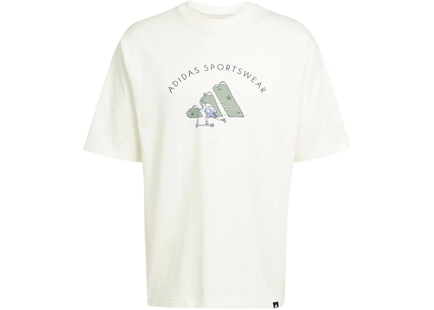 Мужская футболка с принтом Adidas Codes Doodle Scooter Graphic Tee, Off White