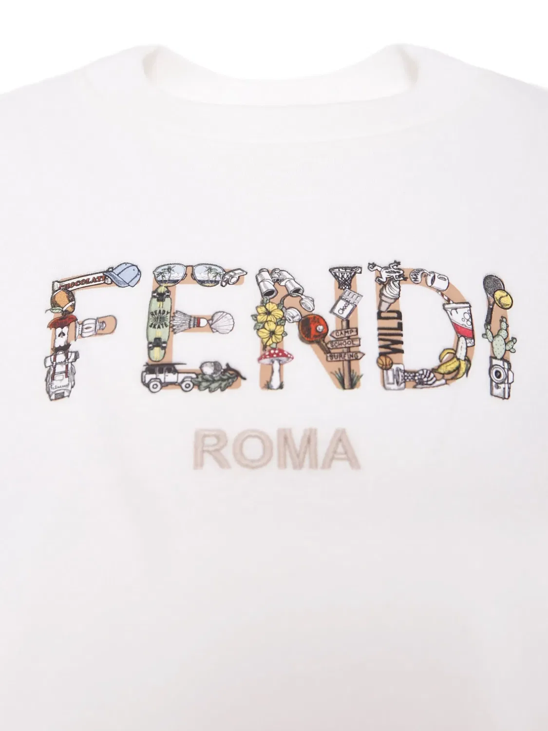 Футболка с графическим логотипом FENDI, белый — фото 2