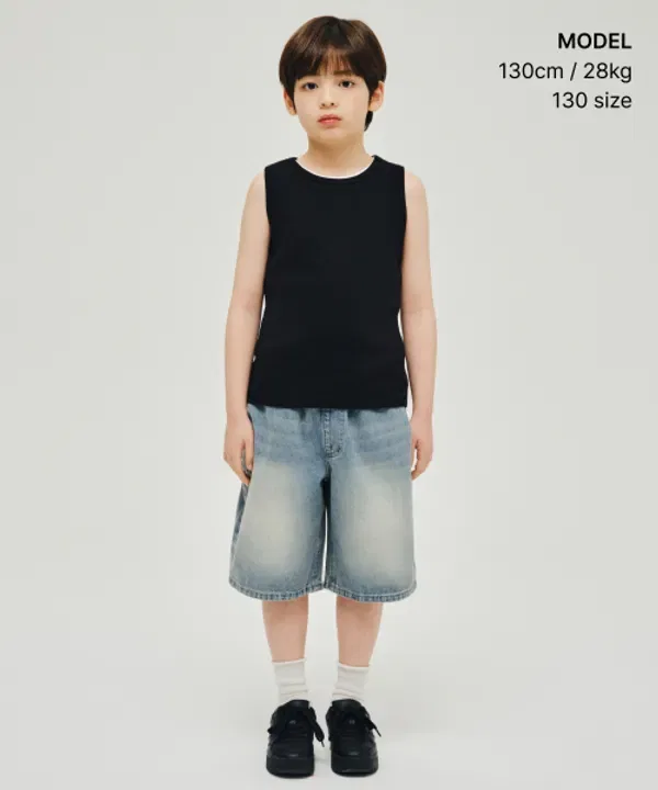 Майка-безрукавка Essential Tank Top, Musinsa Standard Kids, черный — фото 2