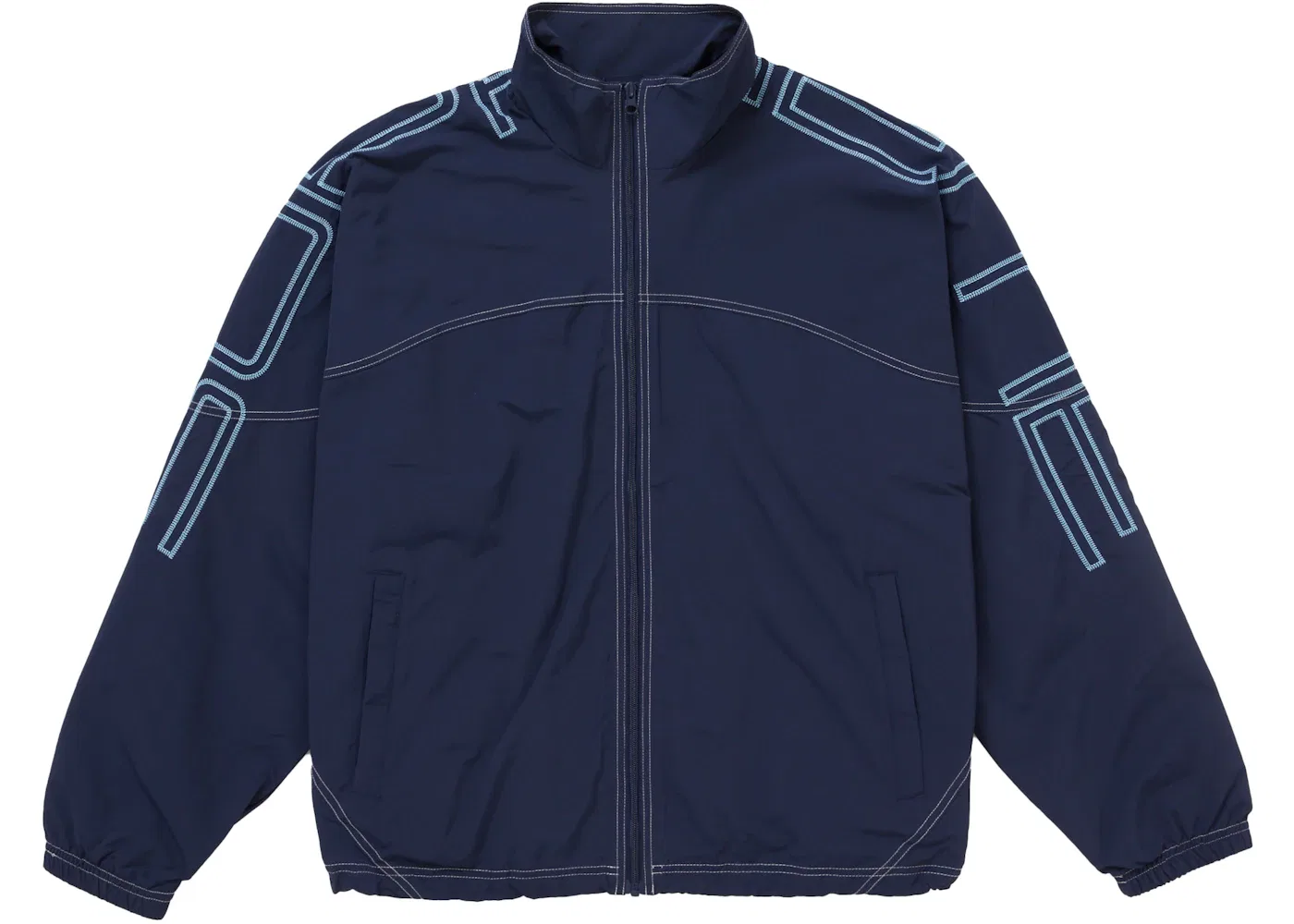 Мужская куртка с вышивкой Supreme Spellout Embroidered Track Jacket (SS25), Navy