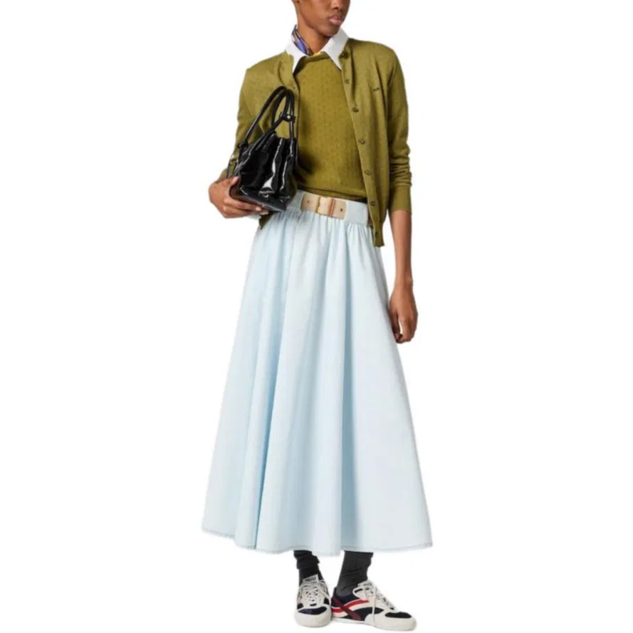 Женский кашемировый свитер Regular Fit MIU MIU, Fern Green — фото 4