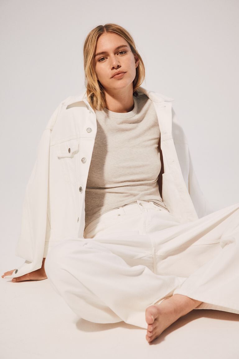 

Футболка из модала в рубчик H&M, бежевый