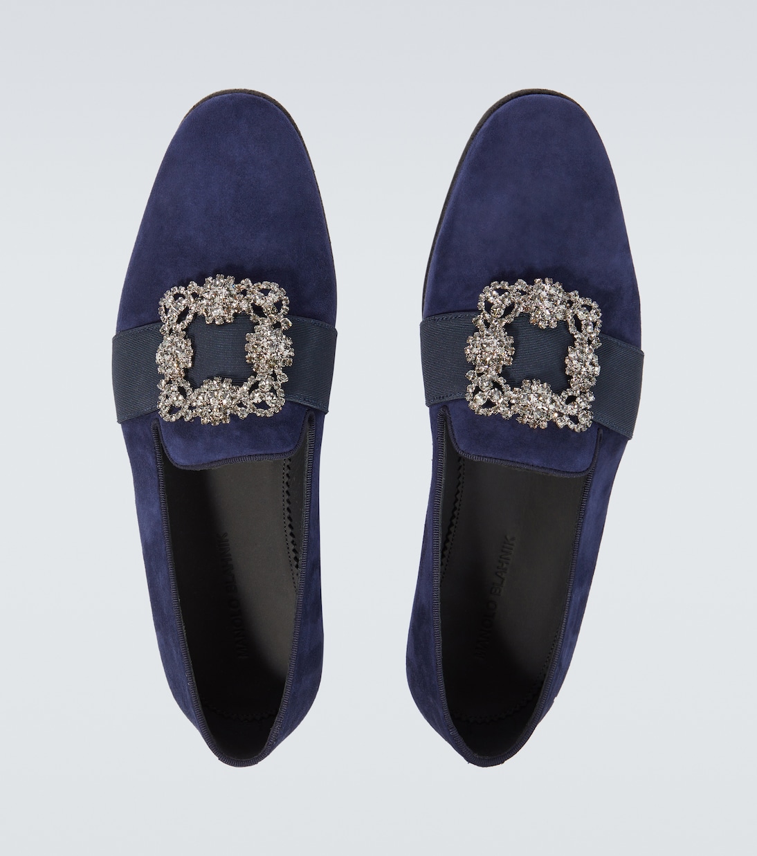Карлтон украшенные замшевые лоферы Manolo Blahnik, 4116 Navy — фото 4