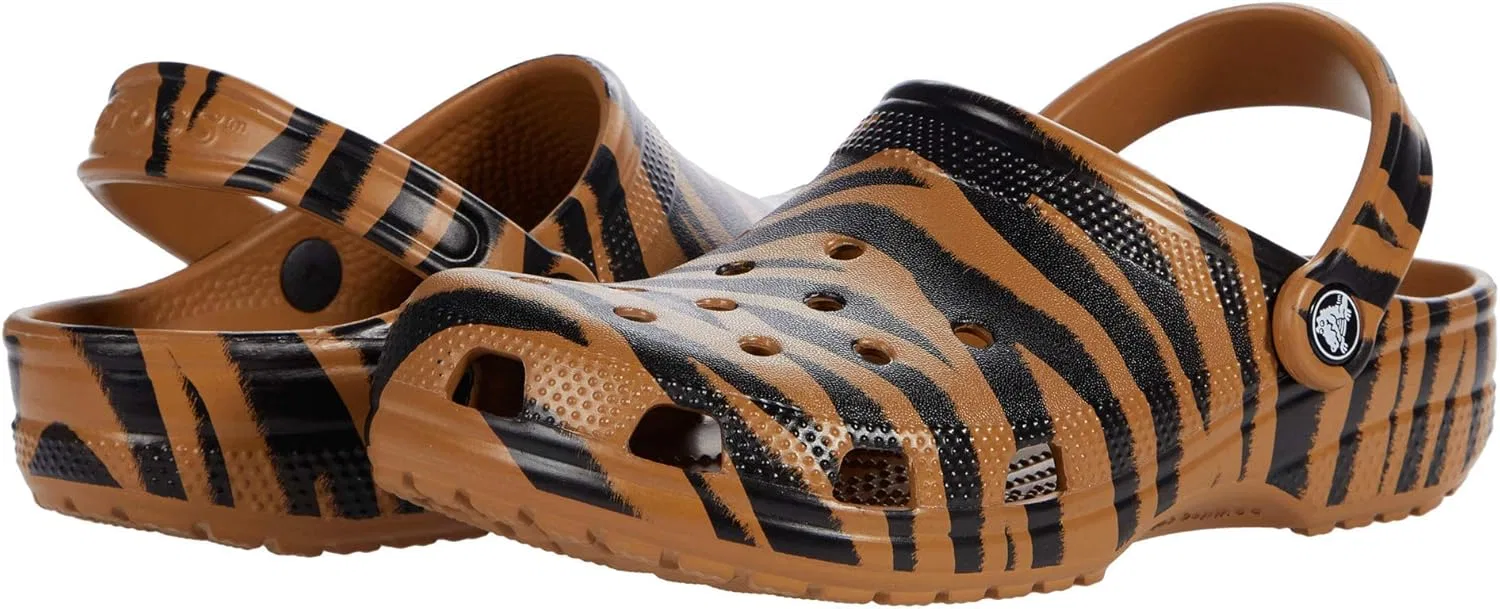 Кроксы унисекс Crocs, 2-Dark Gold Zebra Print
