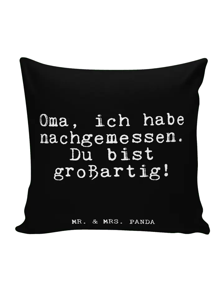 

Подушка Mr & Mrs Panda 40x40 Oma ich habe nachgemessen mit, черный