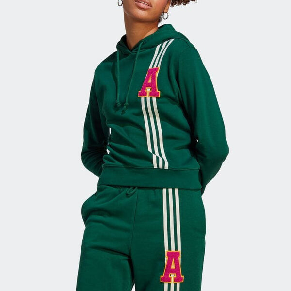Толстовка с капюшоном оригиналы с маленьким логотипом Adidas, зеленый — фото 4