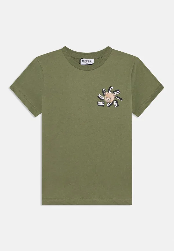 Футболка унисекс с принтом addition Moschino, Olive Green