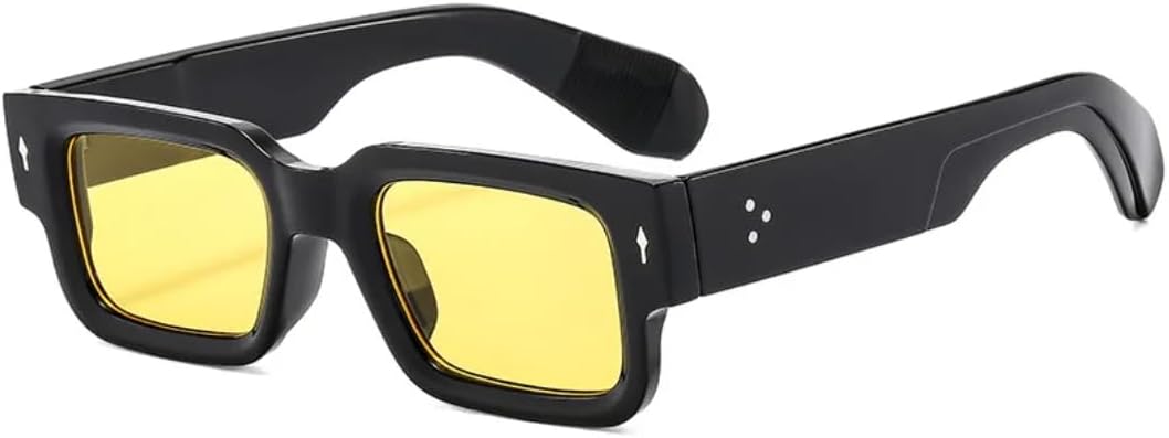 

Ретро-модные панк-солнцезащитные очки прямоугольной формы для женщин и мужчин, классические винтажные, с защитой от УФ-излучения UV400, для использования на открытом воздухе VFDHN, Yellow