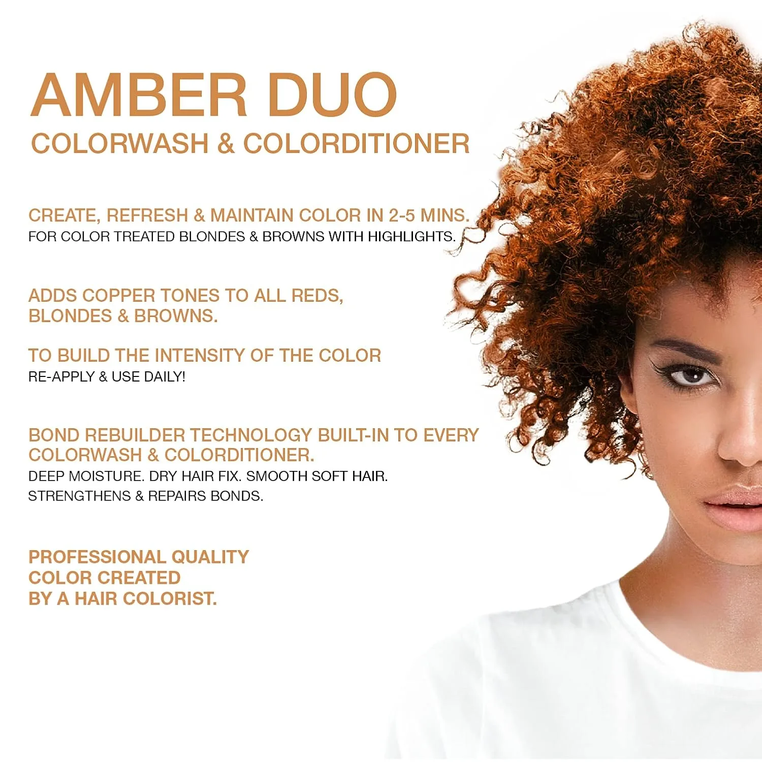 Celeb Luxury Intense Color Depositing Colorwash шампунь + BondFix восстановитель, веганская краска для волос, на основе растений, полуперманентный цвет, наборы Viral и Gem Lites, Amber — фото 2