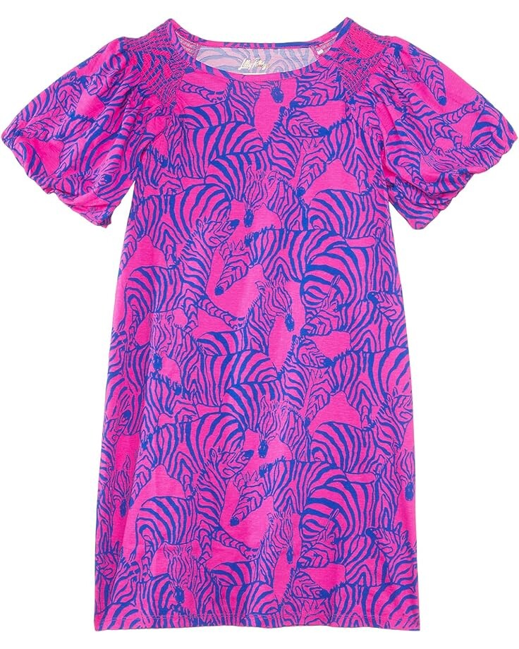 

Платье Lilly Pulitzer Kids Mini Rosen Dress, цвет Passion Fruit Pink Wild Nights