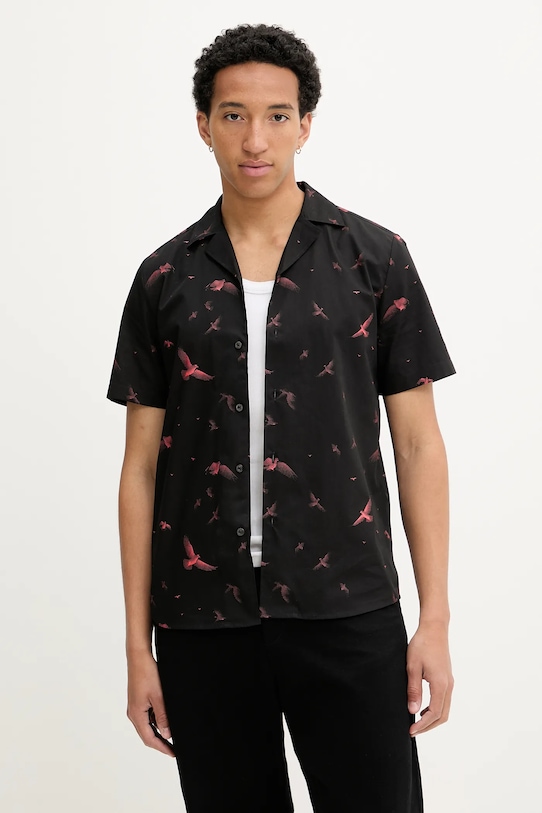 

Хлопковая рубашка ellino HUGO, черный