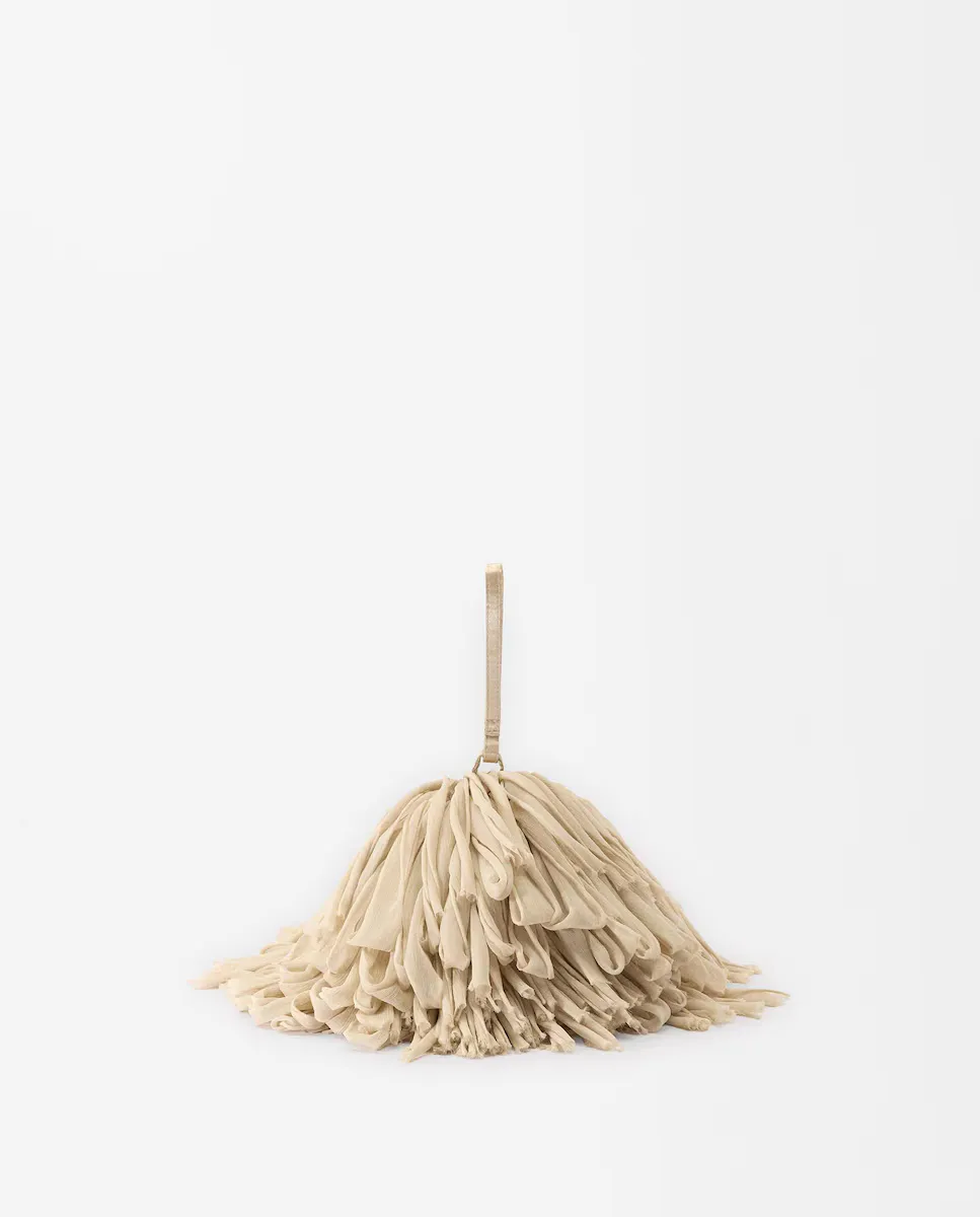 

Однотонная многопозиционная сумка для вечеринок с тканевой бахромой и застежкой-молнией Parfois, бежевый