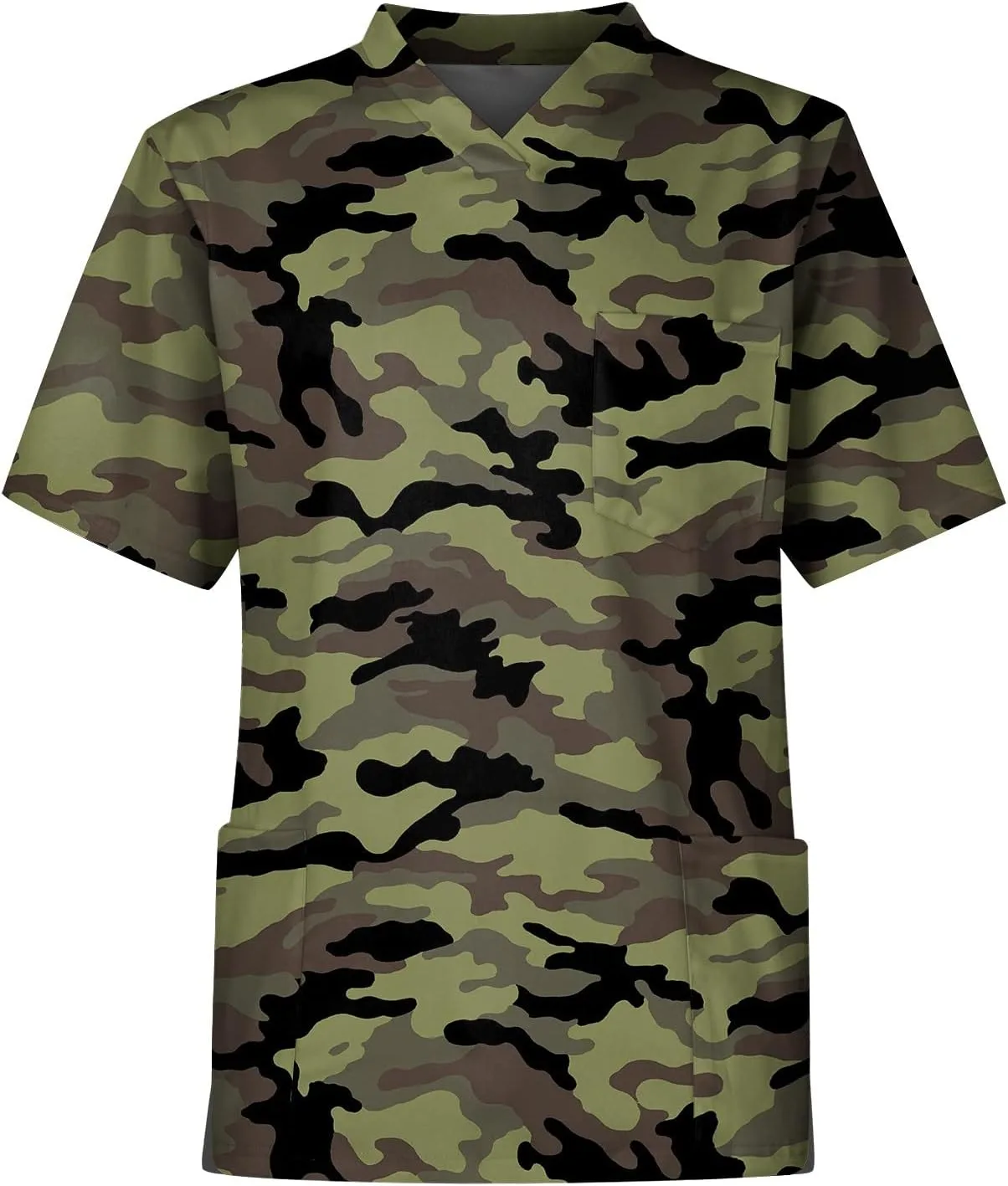 

Мужская камуфляжная медицинская блуза с карманами, короткий рукав WENKOMG1