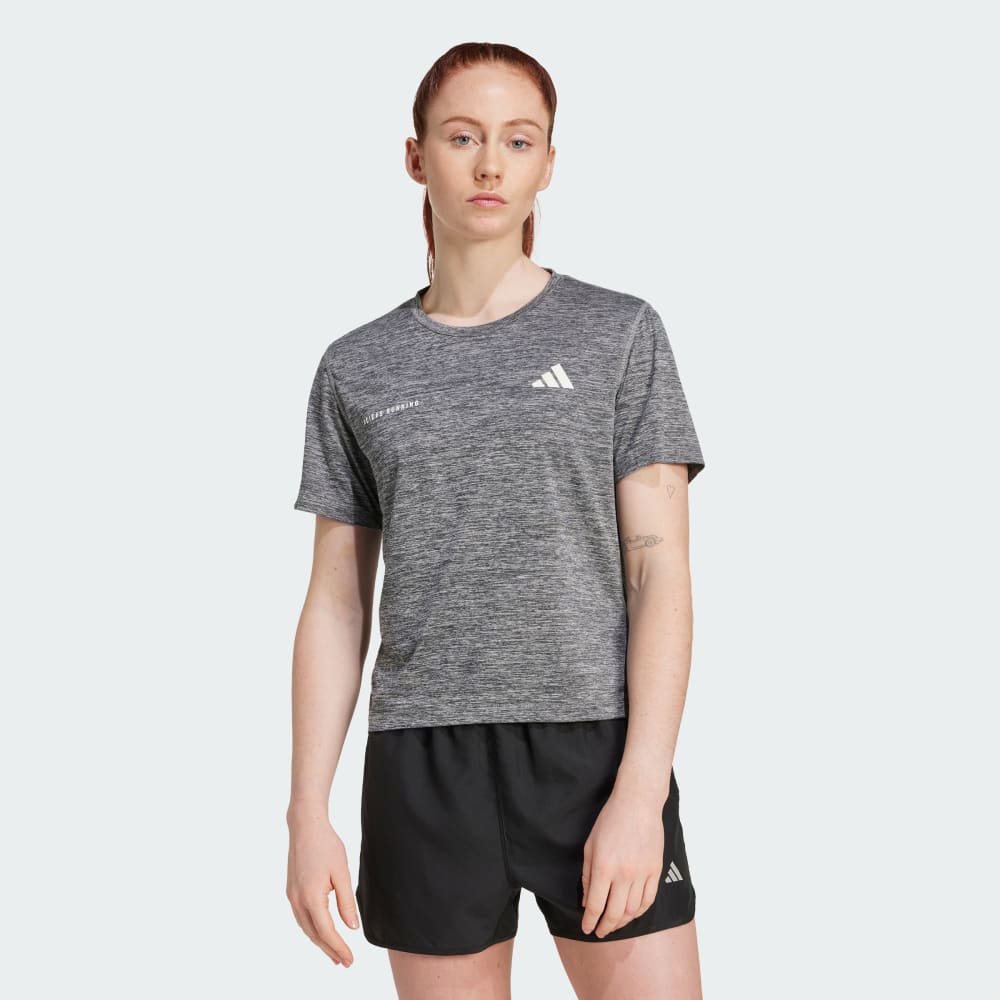 

Спортивная футболка Adidas Own The Run Melange Tee, черный/белый