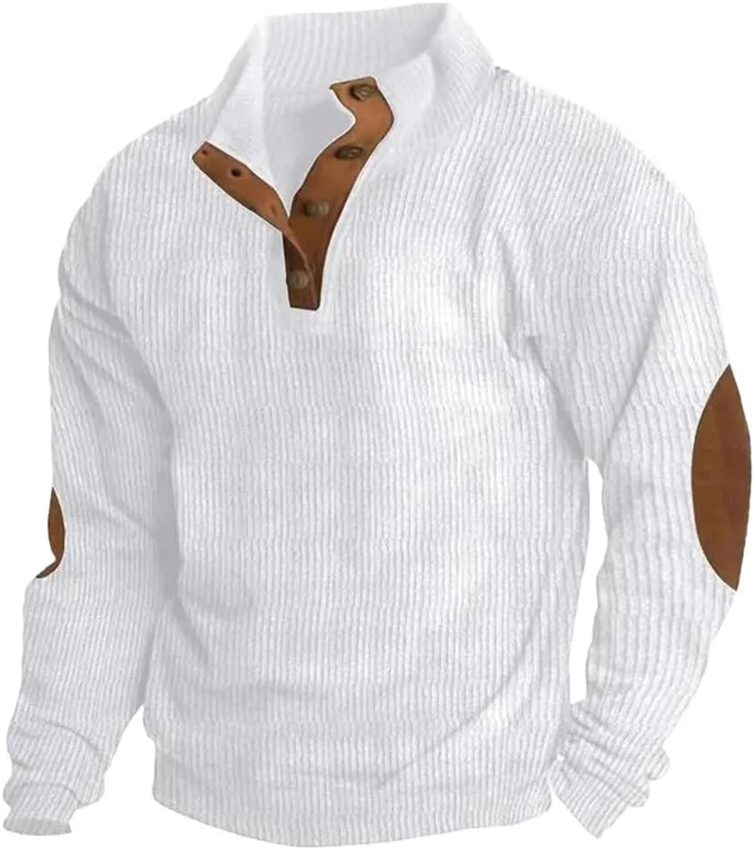 

Мужская однотонная толстовка с длинным рукавом и стойкой