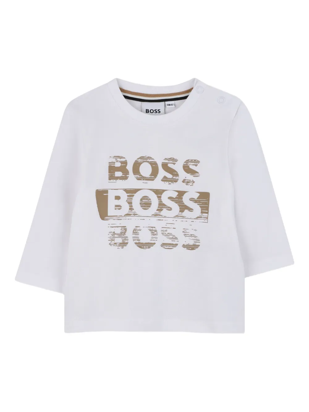 

Футболка с длинными рукавами и принтом логотипа BOSS Kidswear, белый